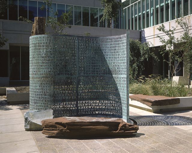 The Kryptos sculpture at CIA Headquarters in Langley Virginia